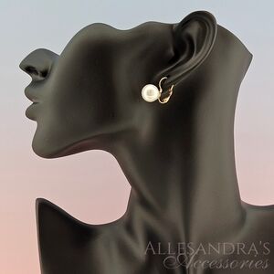 Savvy Cie Earrings 18k Gold Plated Pearl Leverback Boho Vacation Minimalist